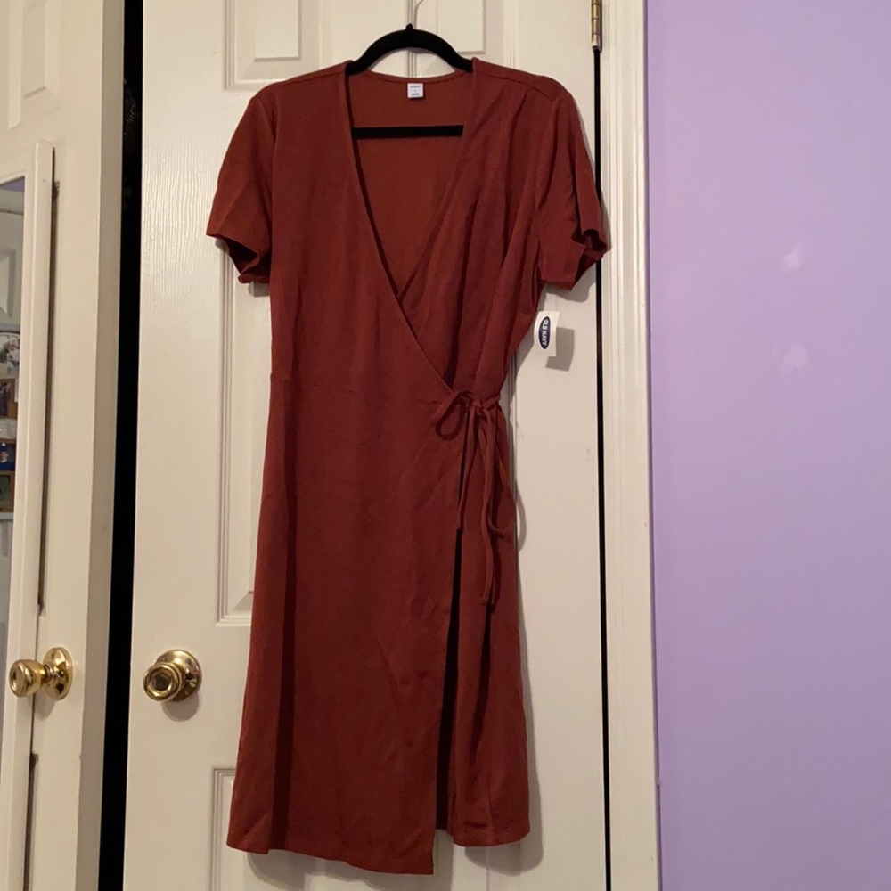 Old Navy Jersey Wrap Tie Dress - Picture 2 of 6